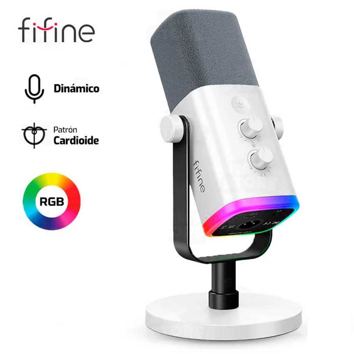 FIFINE - MICROFONO FIFINE AM8 DINÁMICO BLANCO