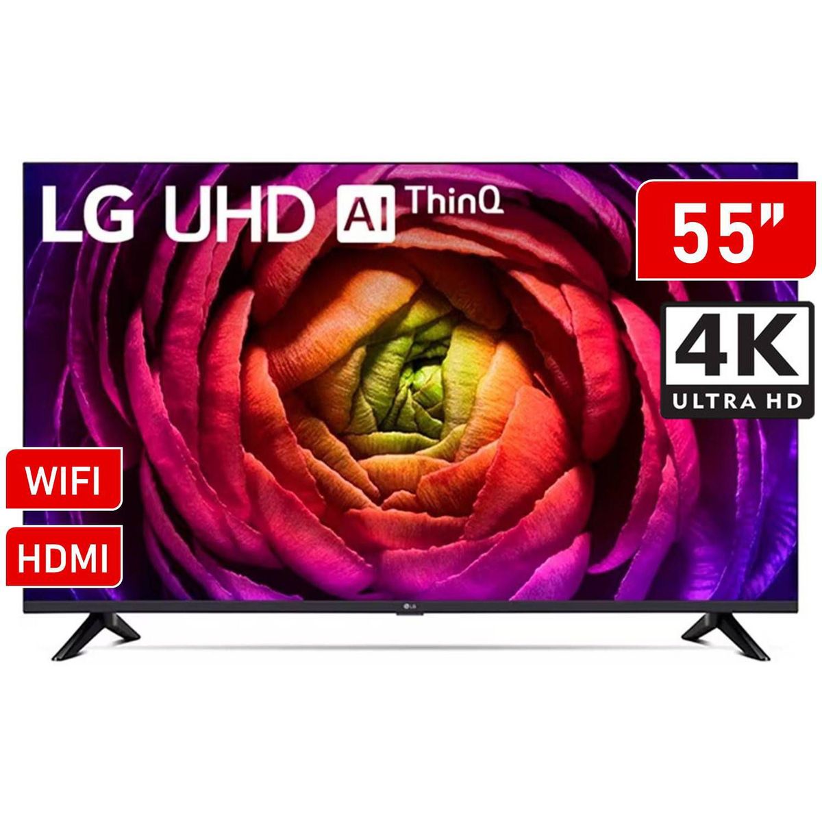 LG - Televisor LG 55" 4K UHD Smart ThinQ AI 55UR7300PSA Nuevo Modelo 2023