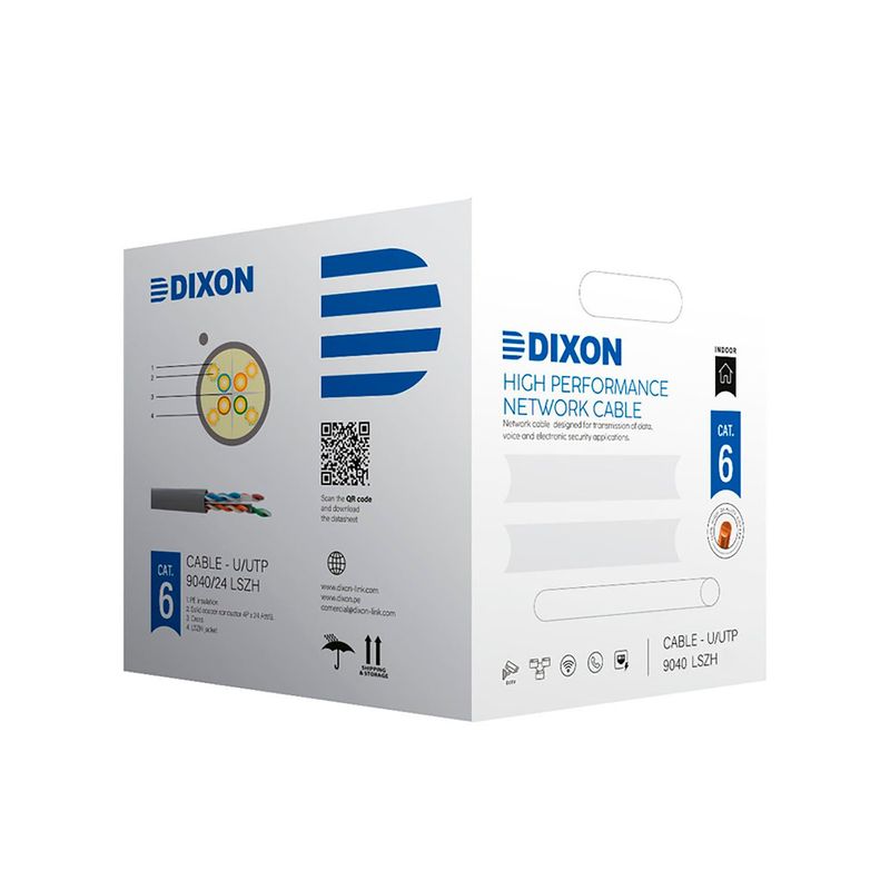DIXON - Rollo Cable Utp x caja Cat. 6 dixon Serie 9040/24 Lszh 305m