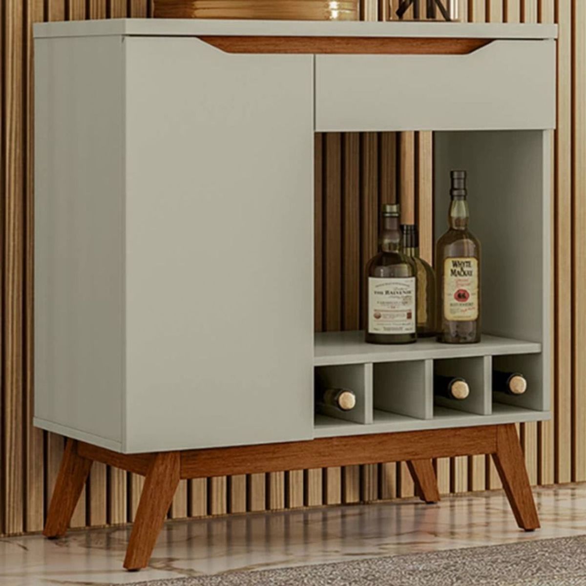 TU MESITA - AparadorBar Moderno Puquio color BlancoDuna TU MESITA