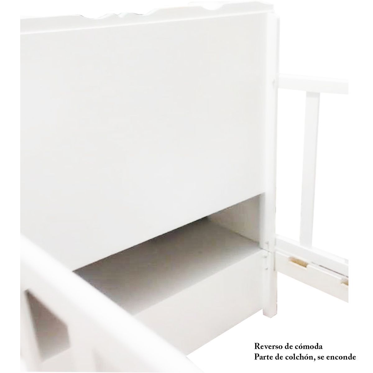 GENERICO - Cama Cuna de Plaza y Media con Cómoda Desmontable