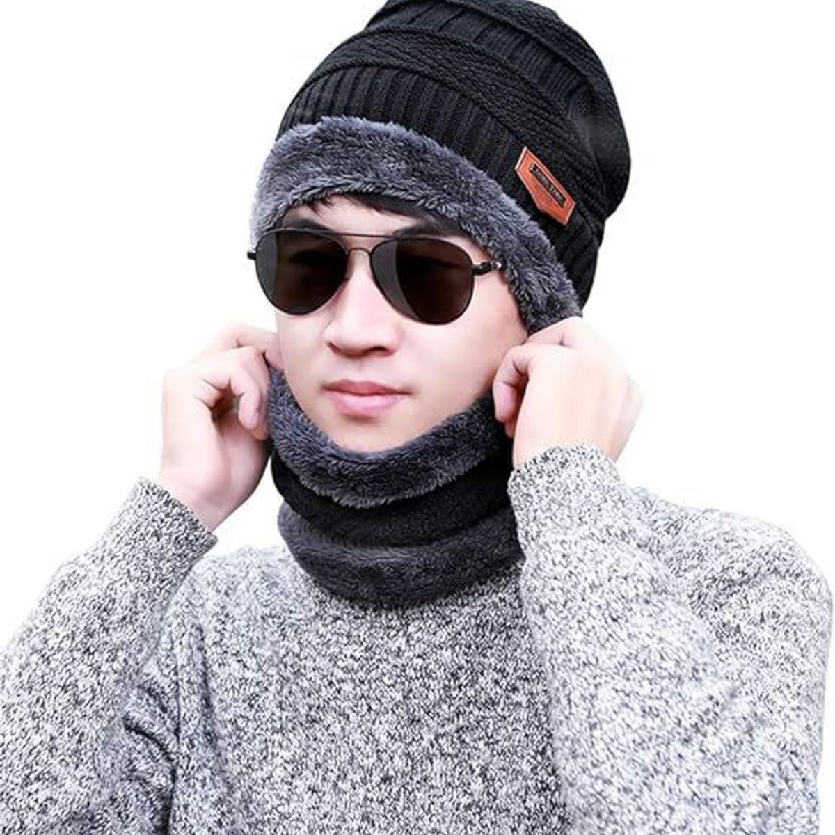 GENERICO - Conjuntos Gorro con Cuellera Unisex con Forro de Peluche Antialérgico