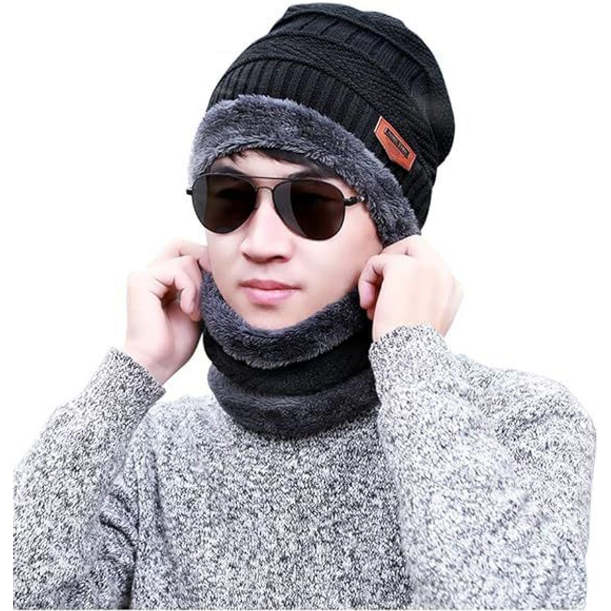 GENERICO - Conjuntos Gorro con Cuellera Unisex con Forro de Peluche Antialérgico