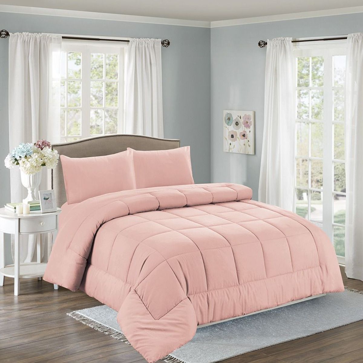 CASATEX - Edredón 1,5 plazas + Juego de sábanas 100% Algodón - 5 Piezas