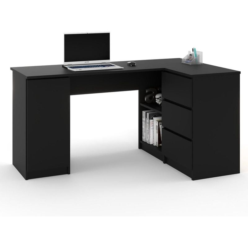 MUEBLES CRISOSTOMO - Escritorio en L Gerencial Negro 150cm