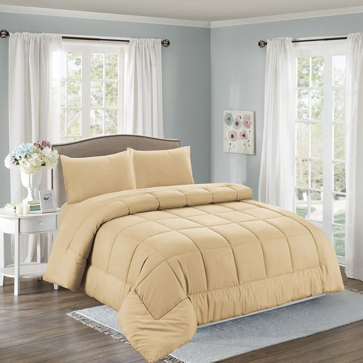 CASATEX - Edredón + Juego de sábanas Queen size 100% Algodón