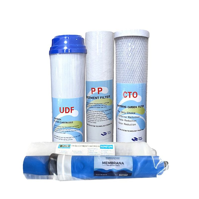 OSMOSISPERU - KIT DE 5 FILTROS INCL. MEMBRANA 75GPD OSMOSIS INVERSA