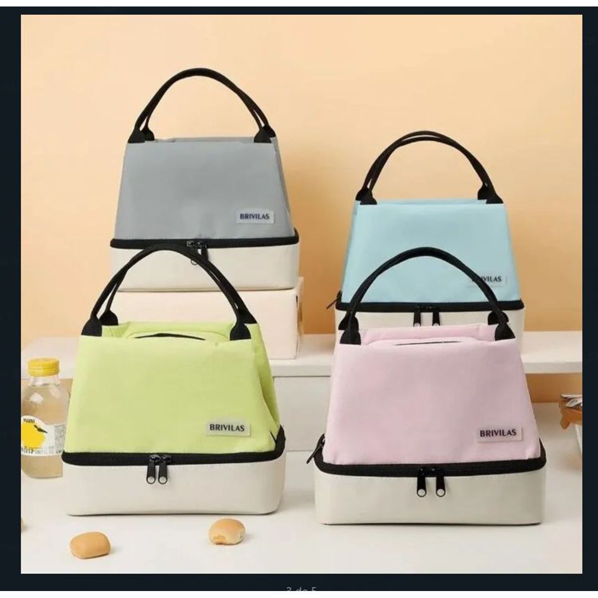 GENERICO - LONCHERA DOBLE AISLAMIENTO color gris