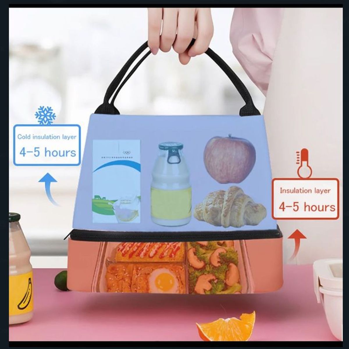 GENERICO - LONCHERA DOBLE AISLAMIENTO color gris