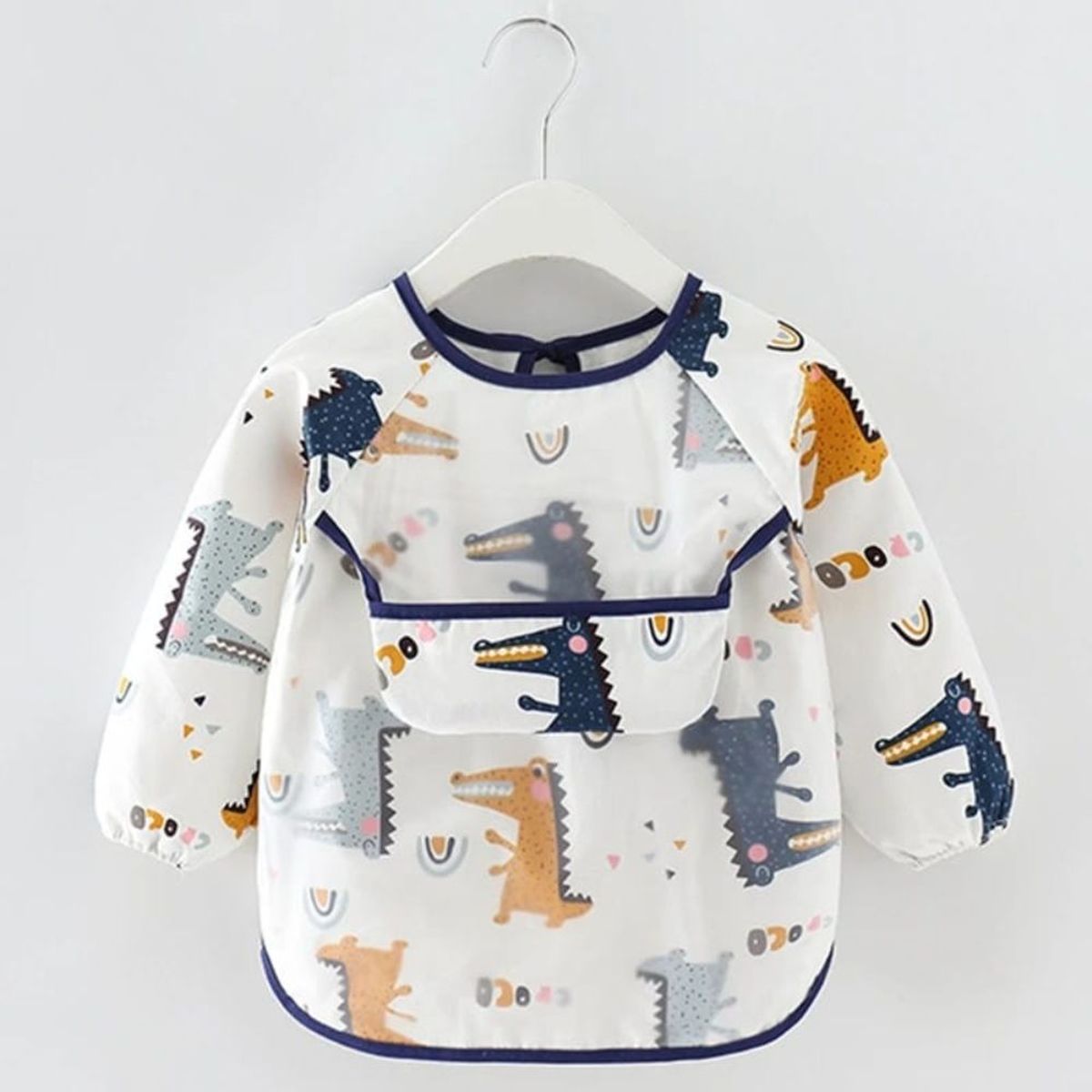 GENERICO - Mandil  Babero Manga Larga para Niños 6 a 3 años Cocodrilo