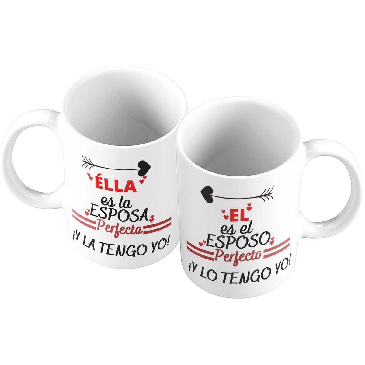 GENERICO - X 2 Taza Mug 11oz PARA PAREJAS LA ESPOSA PERFECTA - BLANCO