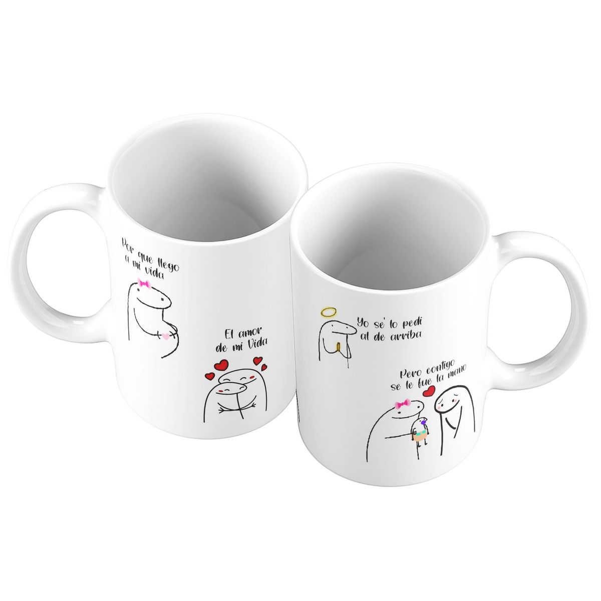 GENERICO - X 2 Taza Mug 11oz PARA PAREJAS EL AMOR DE MI VIDA - BLANCO