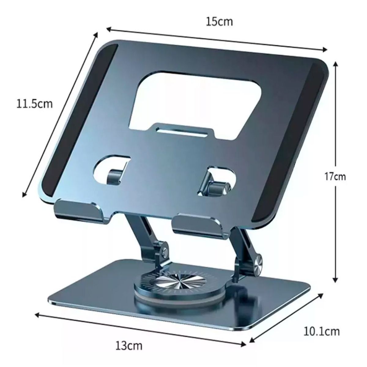 GENERICO - SOPORTE AJUSTABLE PARA TABLET DE ALUMINIO BASE PORTATIL  GRIS OSCURO
