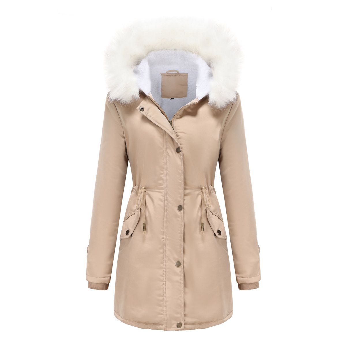 BLWOENS - Chaqueta térmica con capucha para mujeres-Beige