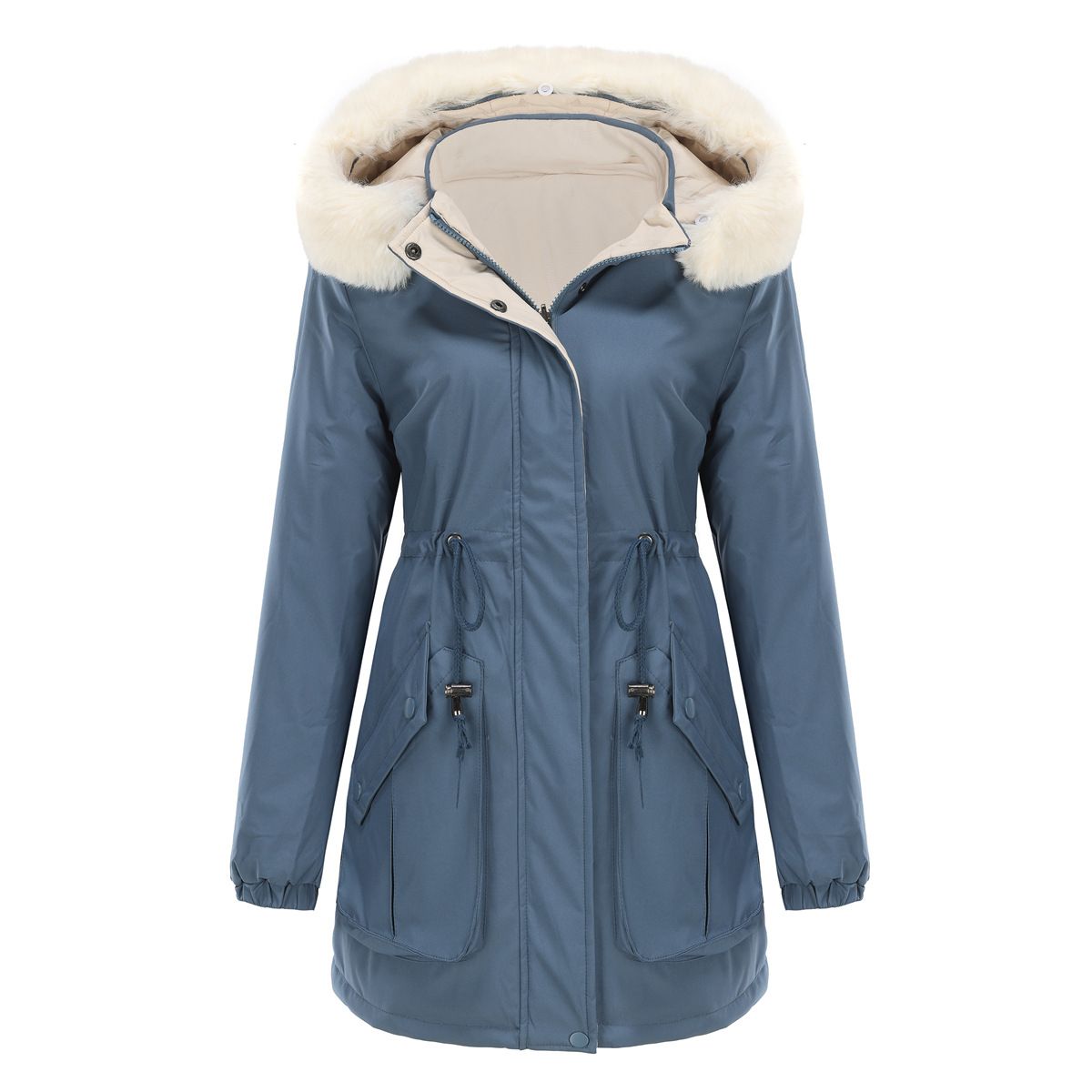 BLWOENS - Chaqueta térmica con capucha para mujeres-Azul