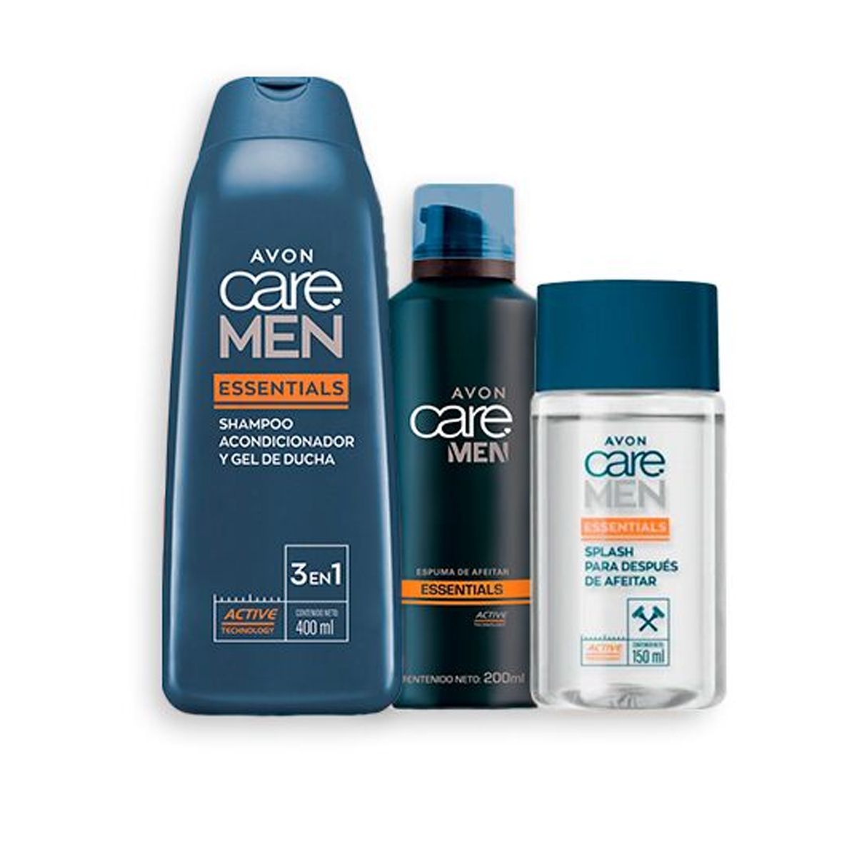 AVON - Espuma de Afeitar con Splash Después Afeitar y Shampoo Avon Care Men