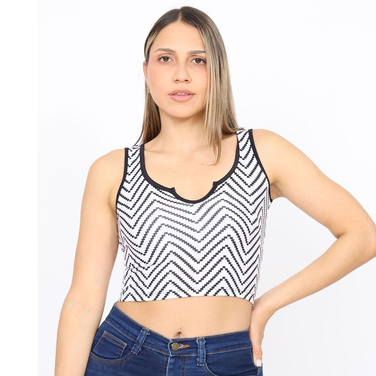 GENERICO - top mujer manga cero top corto escote La chispa