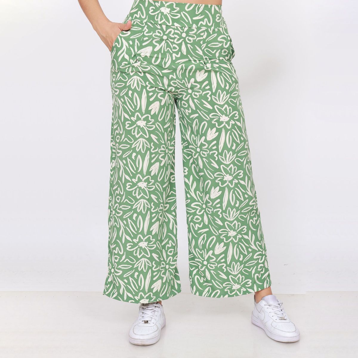 GENERICO - pantalon palazo mujer seda palazzo formal