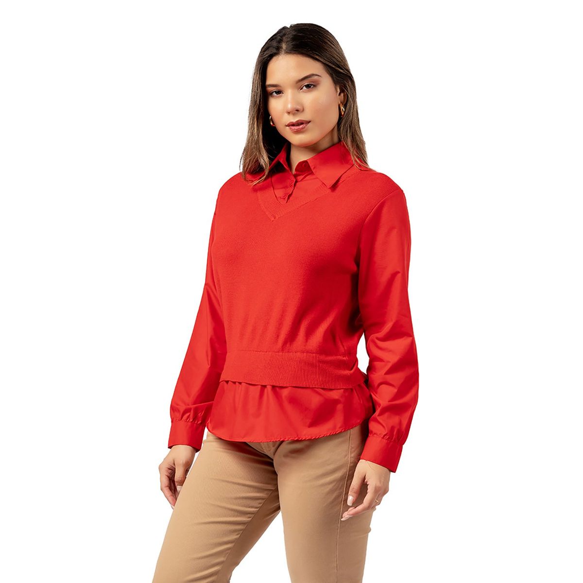 INDEMA - Chompa Camisero 2 en 1 Color  Rojo