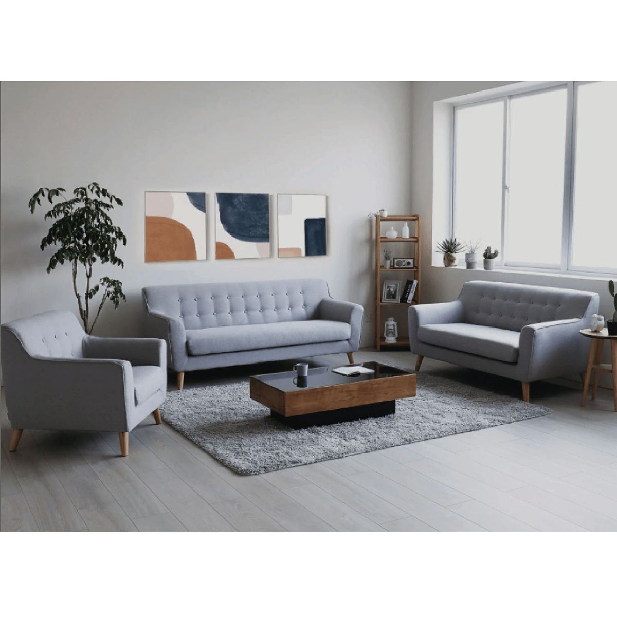 ALTO HOGAR - Juego de Sala 3 2 1 Leia Alto Hogar Gris Claro