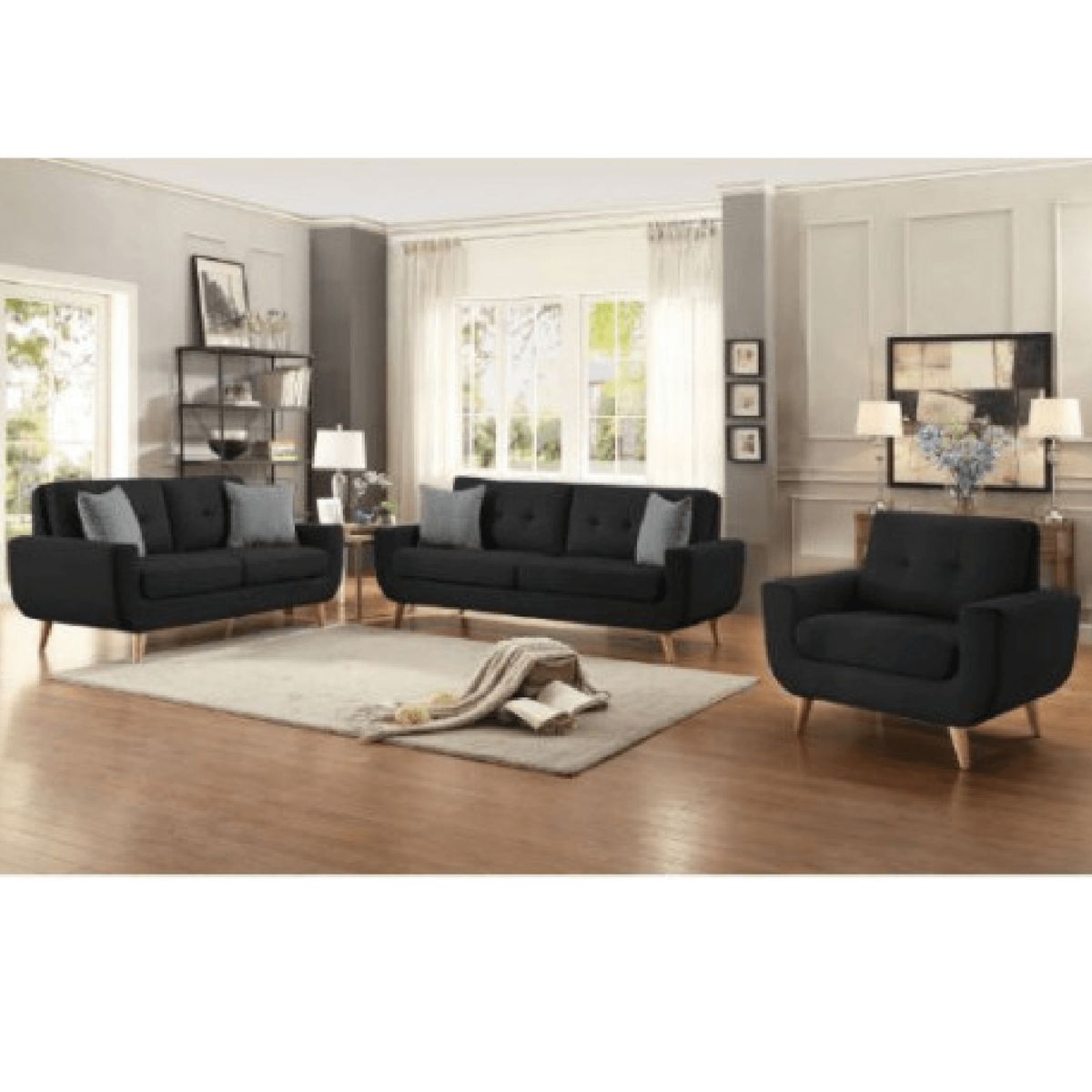 ALTO HOGAR - Juego de Sala 3 2 1 Kyara Alto Hogar Negro