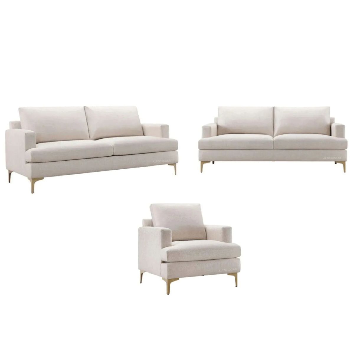 ALTO HOGAR - Juego de Sala 3 2 1 Zeika Alto Hogar Crema