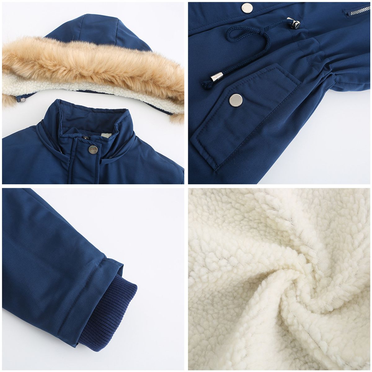 BLWOENS - Chaqueta térmica con capucha para mujeres-Azul