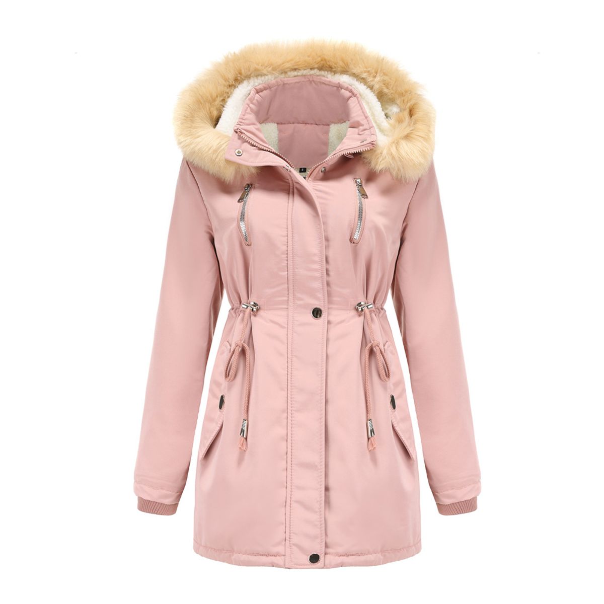 BLWOENS - Chaqueta térmica con capucha para mujeres-Rosa