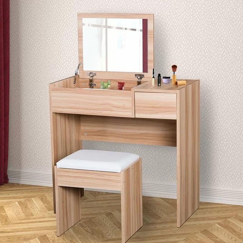 MUEBLES CRISOSTOMO - Escritorio Tocador de Melamina Malva 80cm