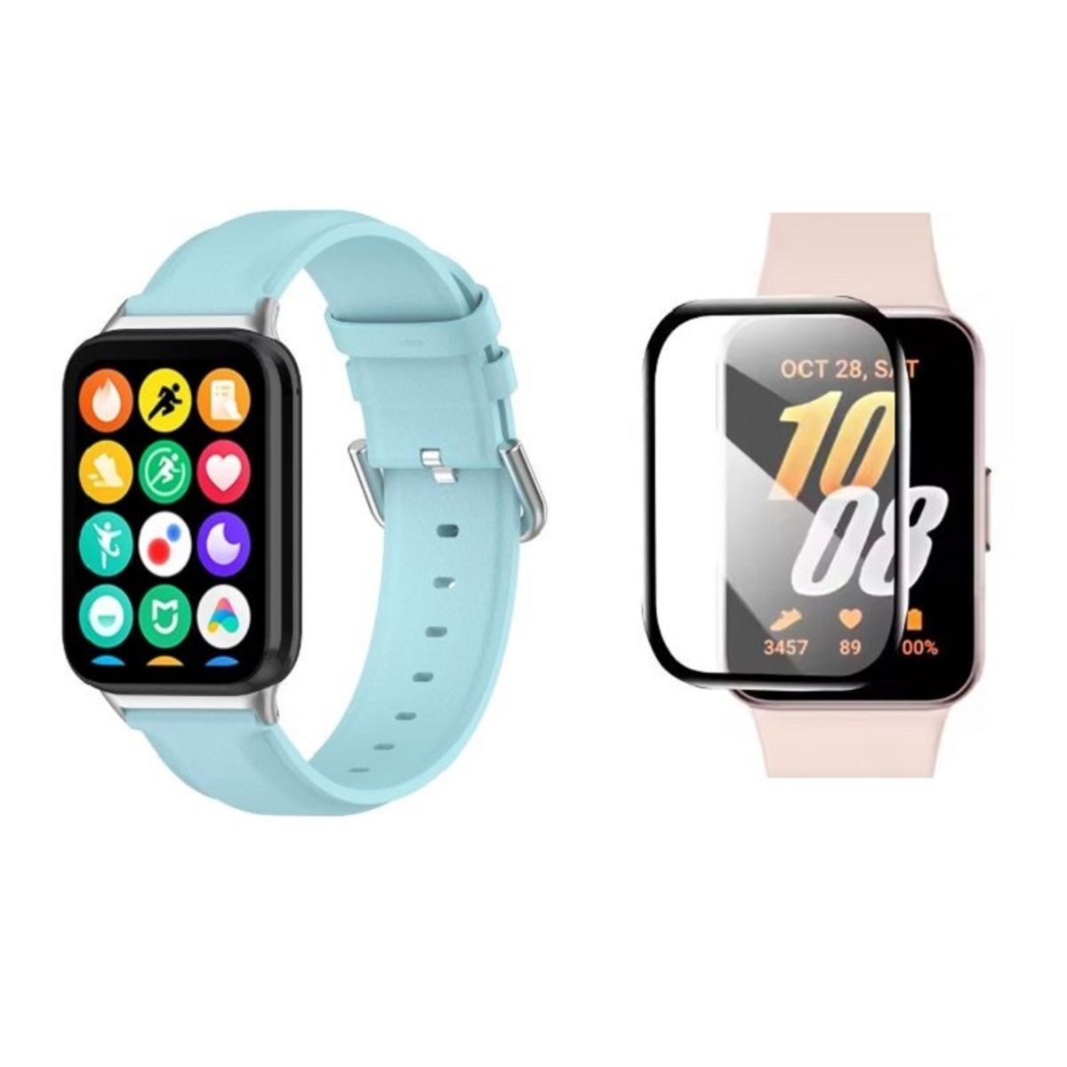 GENERICO - Correa compatible de cuero Smart Band 9 Pro 8 Pro para Xiaomi