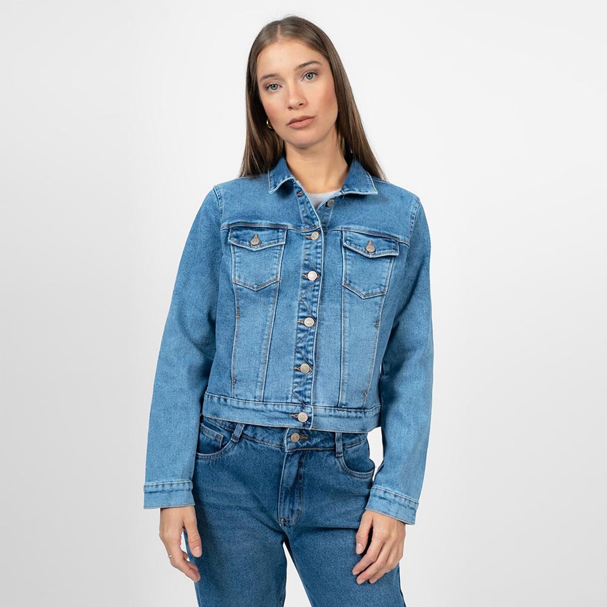 MACHINE - CASACA SILVINA DENIM CONFORT