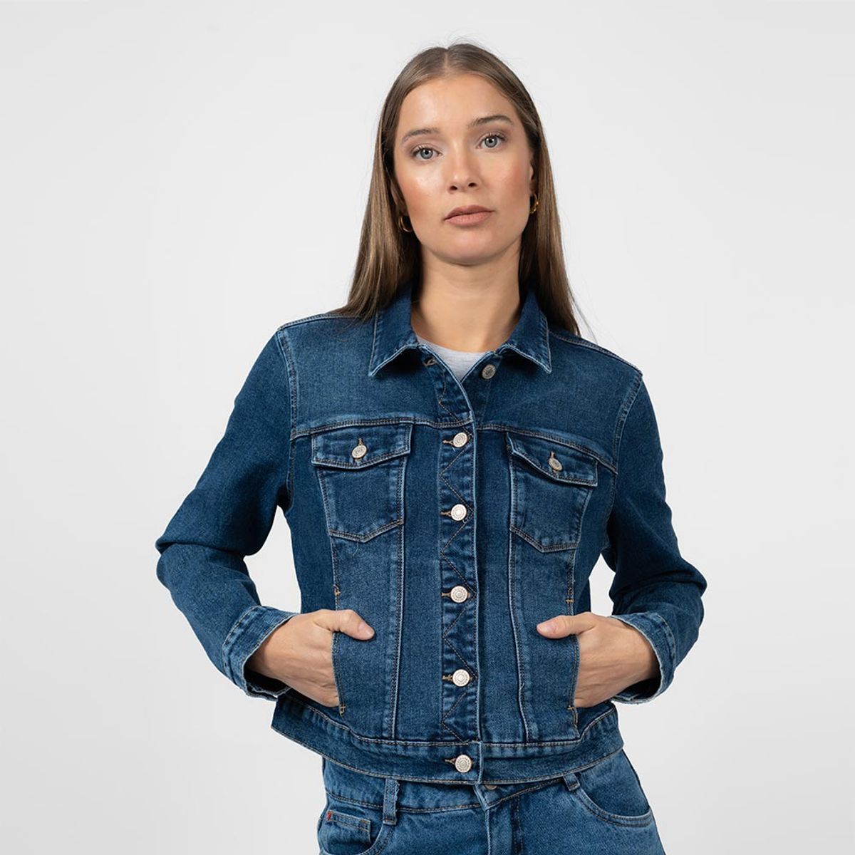 MACHINE - CASACA SILVINA DENIM CONFORT
