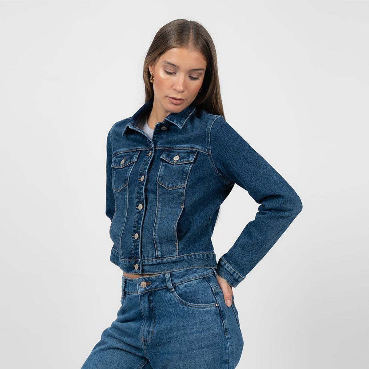 MACHINE - CASACA SILVINA DENIM CONFORT