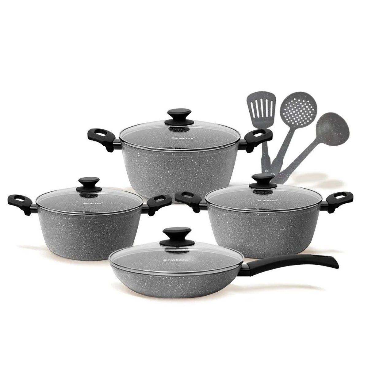 FINEZZA - Juego de Ollas 11Pzas Ultra Granito FZ-X1713M