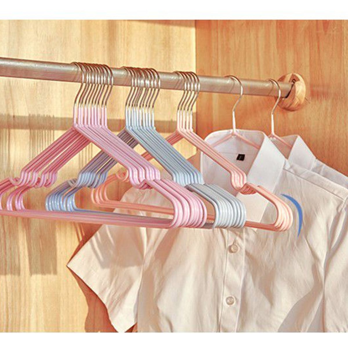 GENERICO - 20 Ganchos Percha Colgadores Para Ropa - Azul