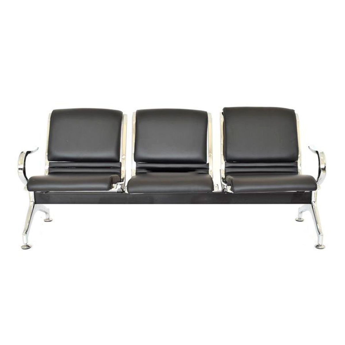 OFIDEAS - Butaca De Espera Negro 3 Cuerpos-Tandem Aeropuerto Full Tapiz Ofideas