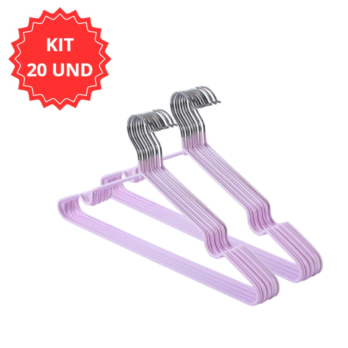 GENERICO - 20 Ganchos Percha Colgadores Para Ropa - Morado