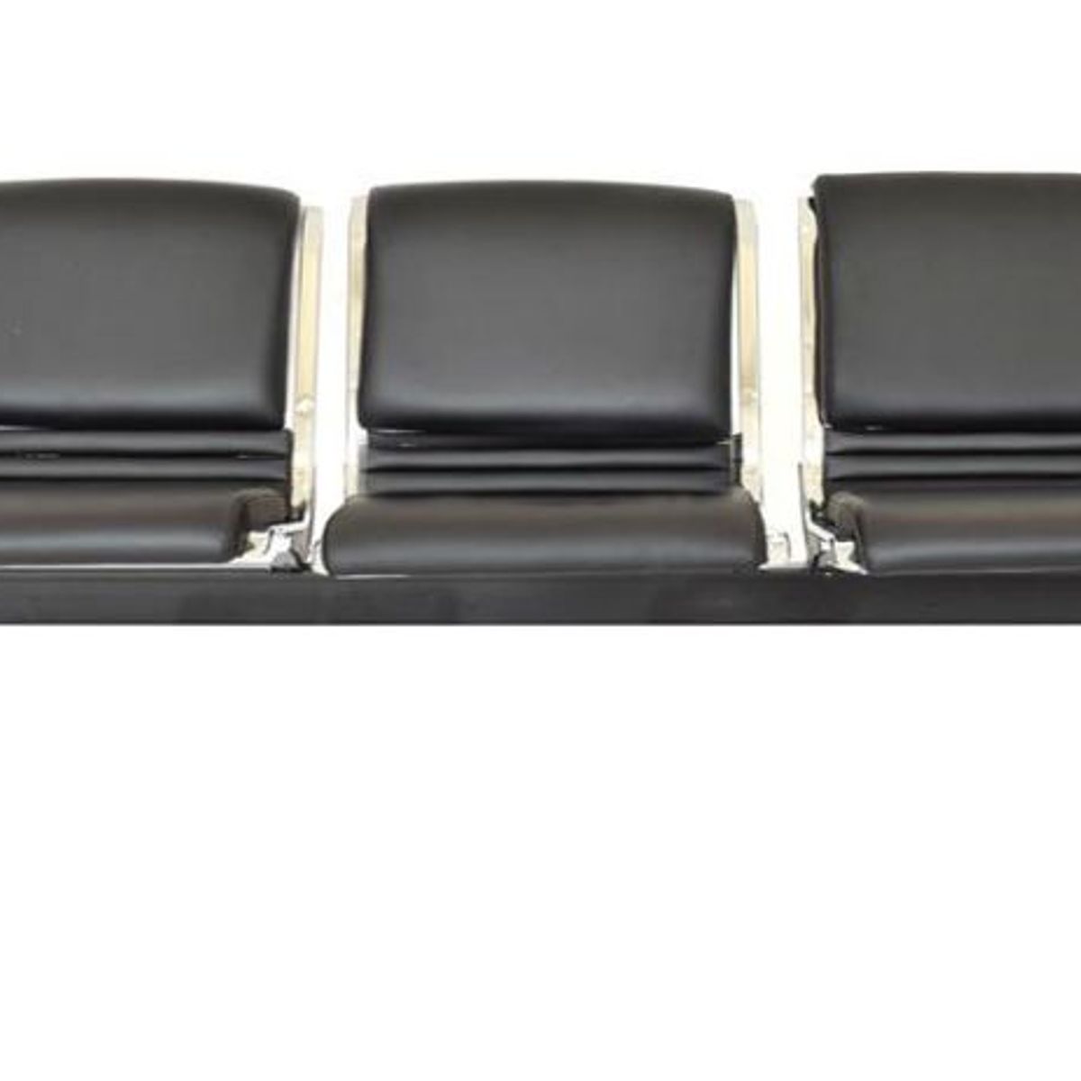 OFIDEAS - Butaca De Espera Negro 3 Cuerpos-Tandem Aeropuerto Full Tapiz Ofideas