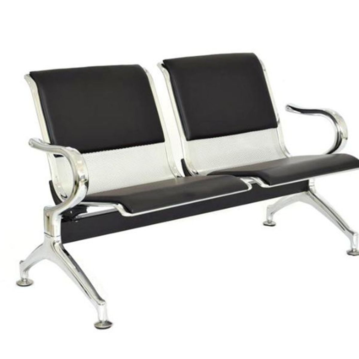 OFIDEAS - Butaca De Espera Negro 2 Cuerpos-Tandem Aeropuerto Semi Tapiz Ofideas