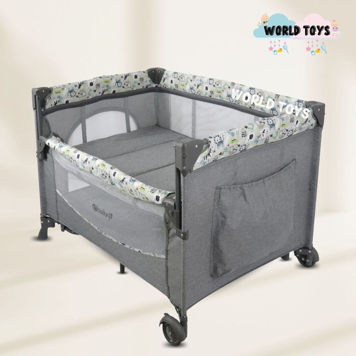 EBABY - Cuna Corral de Lujo «FIYI» Edición Limitada Gray-Blue