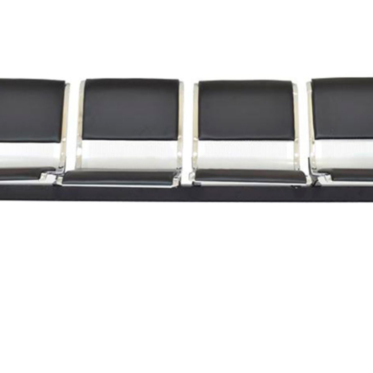 OFIDEAS - Butaca De Espera Negro 4 Cuerpos-Tandem Aeropuerto Semi Tapiz Ofideas