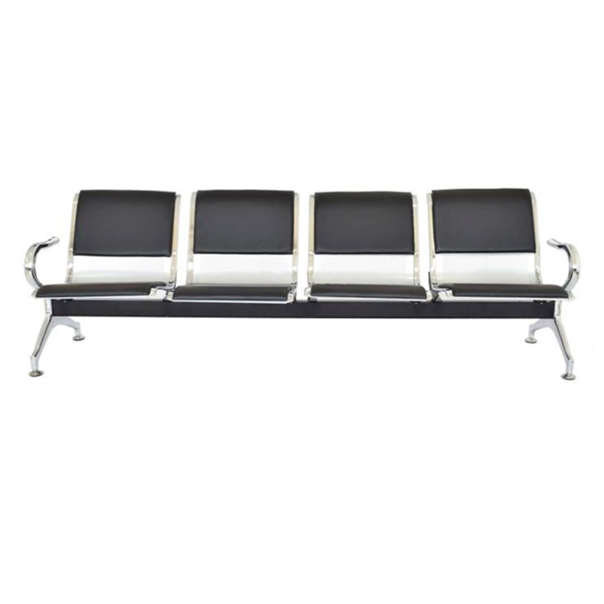 OFIDEAS - Butaca De Espera Negro 4 Cuerpos-Tandem Aeropuerto Semi Tapiz Ofideas