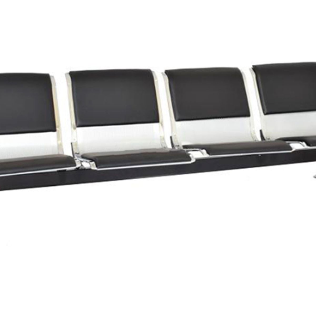 OFIDEAS - Butaca De Espera Negro 4 Cuerpos-Tandem Aeropuerto Semi Tapiz Ofideas