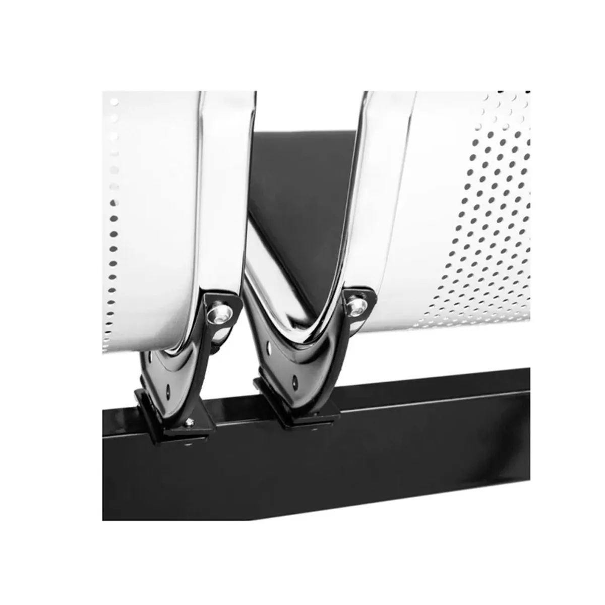 OFIDEAS - Butaca De Espera Negro 3 Cuerpos-Tandem Aeropuerto Semi Tapiz Ofideas