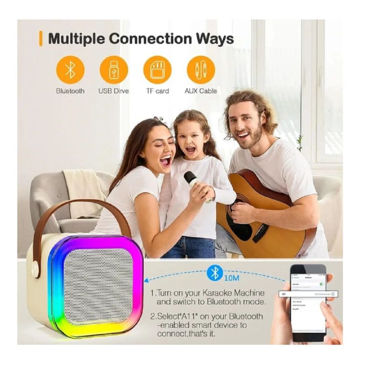 GENERICO - KARAOKE PORTÁTIL CON MICRÓFONO BLUETOOTH PARLANTE K12