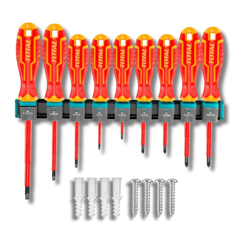 TOTAL TOOLS - Juego de 9 desarmadores dielectricos Total