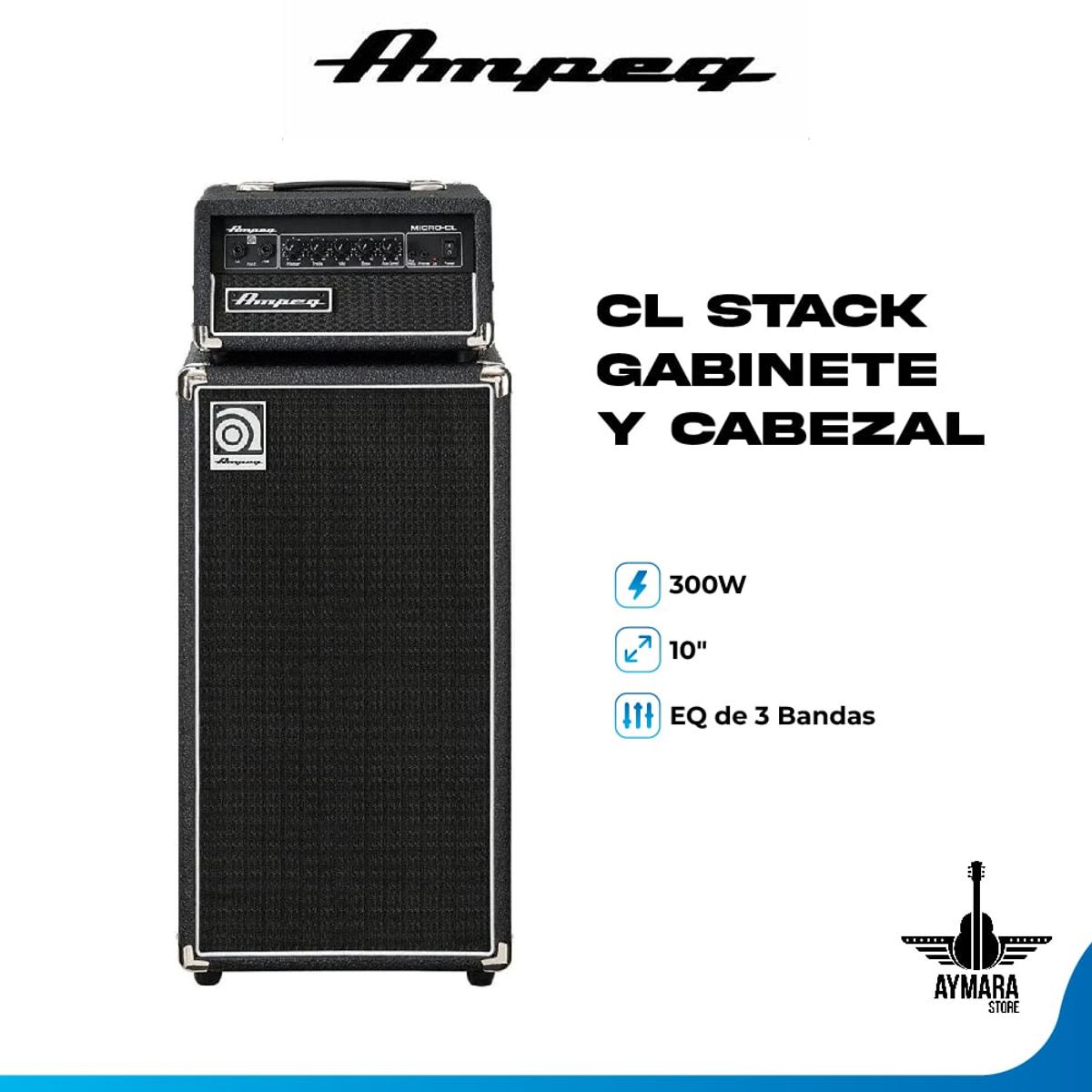 AMPEG - Ampeg Amplificador para Bajo CL Stack Gabinete y Cabezal