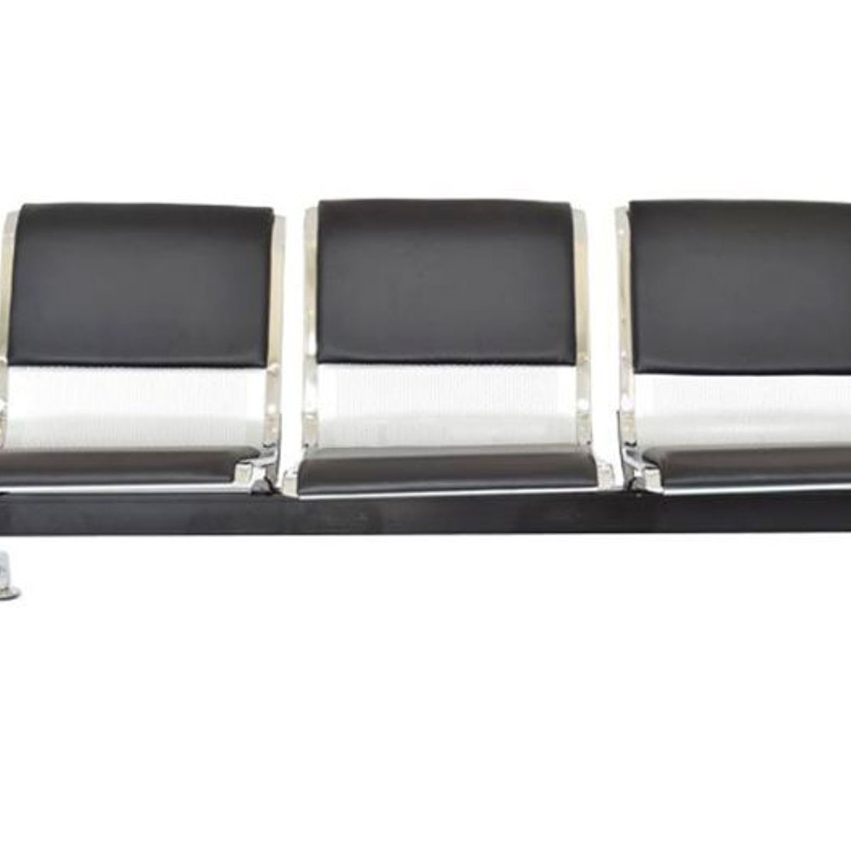 OFIDEAS - Butaca De Espera Negro 3 Cuerpos-Tandem Aeropuerto Semi Tapiz Ofideas