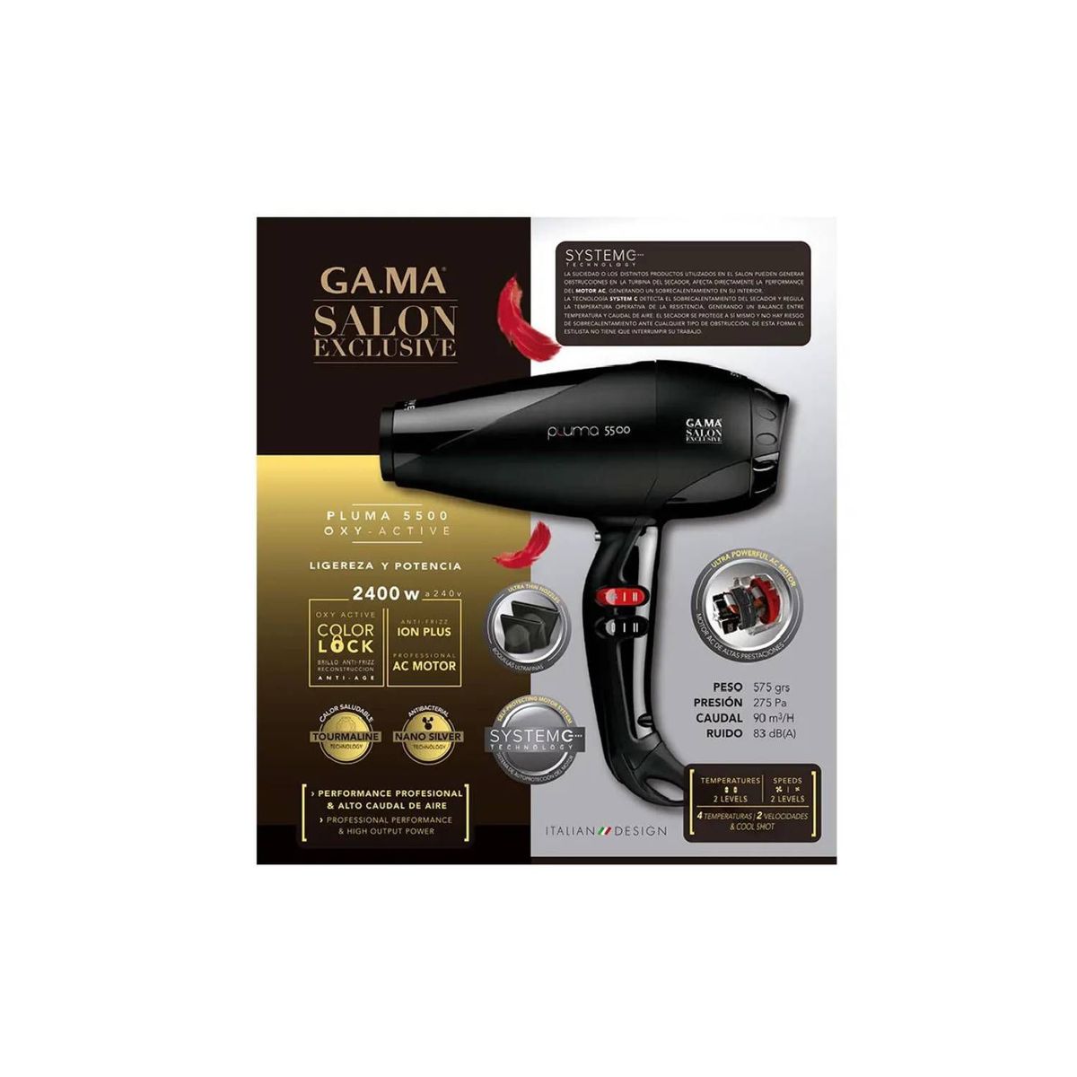 GAMA - Secadora Profesional Pluma 5500 Gama