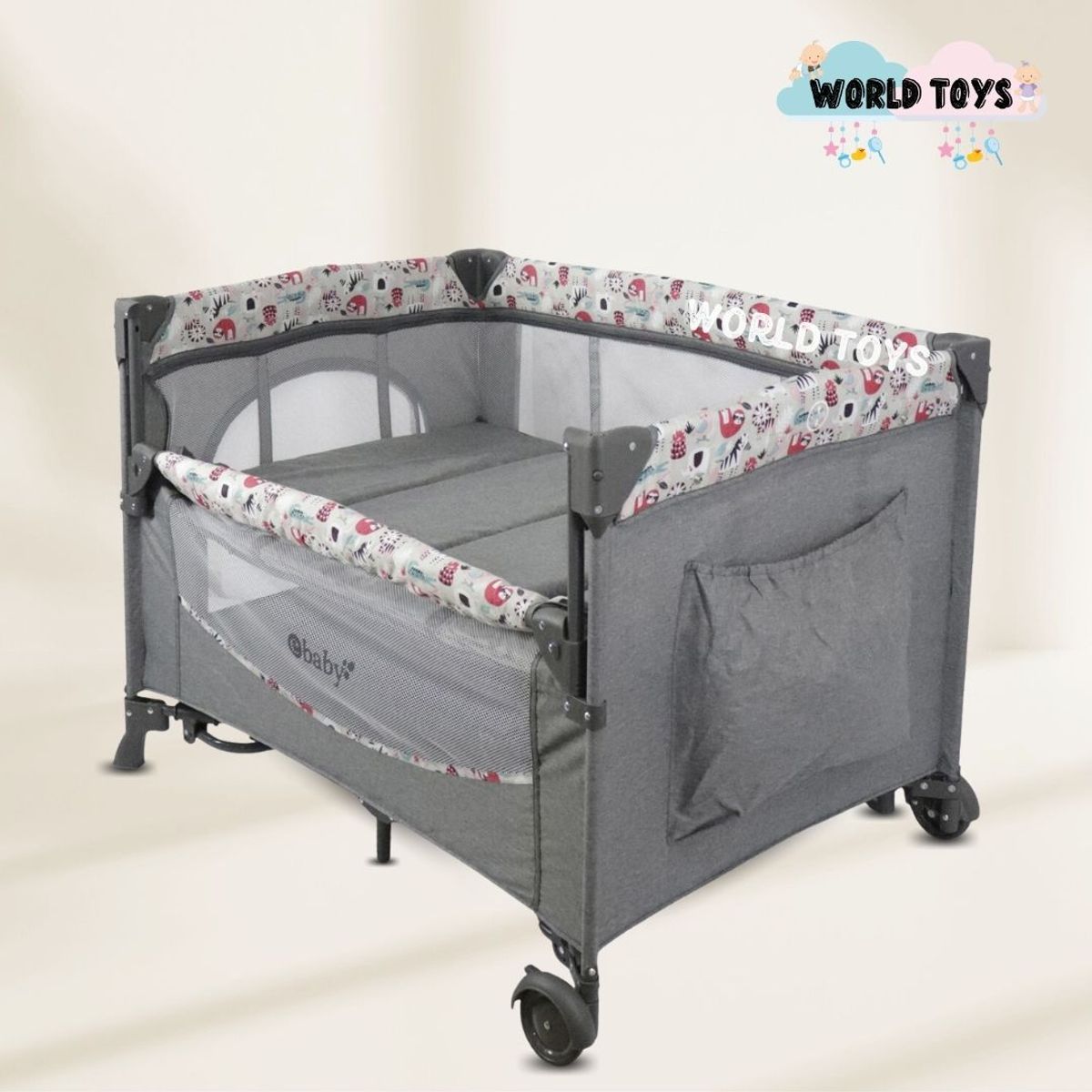 EBABY - Cuna Corral de Lujo «FIYI» Edición Limitada Gray-Pink
